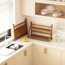 1 Set Foldable Bamboo Desk Organizer Rack, Desk Top Mini Bookshelf, Easy Assembly, Suitable For Ramadan - Multicolor - View 8