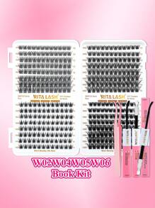 RITALASH RITALASH 640pcs/800pcs D Curl Individual Cluster Lashes 17 Styles Book Clusters DIY False Eyelash Extension Mix Length Natural And Comfortable False Eyelashes At Home For Daily Life&Dates And Party