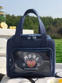 1 件卡哇伊图案保温午餐手提袋、大容量储物袋、便携式视觉化妆手提包和化妆品储物袋、男女通用大容量午餐袋、新型可重复使用保温袋、户外包、拉链袋、带手柄的彩色储物袋、适合返校、节日、周年纪念日、2025 年春/初夏的礼物。、珠宝盒、小袋、化妆刷架、刷子架、香水收纳袋、小袋 - 彩色 - 查看 6