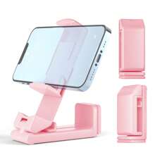1pc Versatile Airplane Shaped Phone Holder, Capable Of 360-Degree Rotation, Hands-Free, Pocket-Sized Essential Airplane Travel Accessory, Pink & Black Compatible With IPhone, Android Phone, Gift For Birthday, Family, Friends Car Accessories, Car Phone Holder