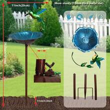 1pc Iron Hummingbird & Leaf Shaped Outdoor Bird Feeder, Decorative Atmosphere, Favorite For Bird Lovers