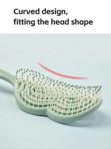 1pc Plastic Hair Brush With Fluffy Bow-Shaped Bristles, Soft Detangling Comb For Wet & Dry Hair, Resin Handle