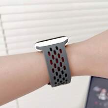Cool Summer Sports Silicone Strap For Apple Watch 38 40 41 42 44 45 46 49mm Fashion Watch Strap Breathable Hole Design For Apple Watch Series 10 9/8/7/6/5/4/3/2/1/SE Buckle Watch Band