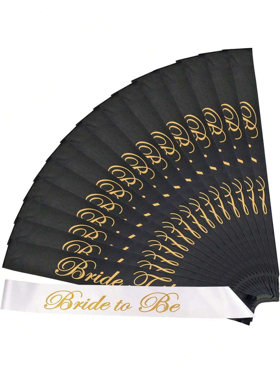 16 Pieces Bride To Be Sashes Set, 15 Pieces Black With 1 Piece White Sash's Gold Text For Hen Night Party Wedding Ladies Night Out - Multicolor - View 1
