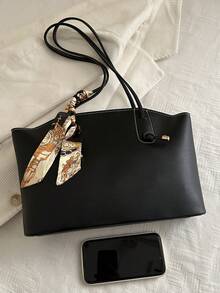 New Luxury Graphic Pattern Versatile Ladies Shoulder Bag Tote - Black - View 7