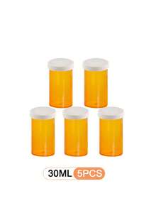 一套10PCS/5PCS/2PCS/1PC多用途带盖药物分配瓶，黄色，密封防潮，50/30ml容量圆形按压盖胶囊瓶，适用于储存胶囊、药片、维生素和糖果，适合旅行包装或家庭使用 - 彩色 - 查看 11