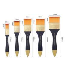 专业画笔 – 黑金色手柄，配密实尼龙毛和铝制套圈 – 扁平、圆形和斜角笔尖，适用于丙烯、油画和水彩 – 适合学生、初学者和艺术家的美术用品 – 返校必备 - 均碼 - 查看 3