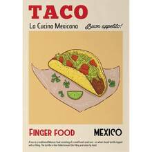 Món ăn Pháp Món tráng miệng Ẩm thực Croissant Mexico Taco Phim hoạt hình Poster Tranh vải Canvas Nghệ thuật treo tường Hình ảnh Nhà bếp Quầy bar Trang trí nhà Khung tùy chọn - Nhiều màu - Xem 26
