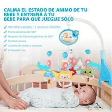 Móvil Musical Para Cuna Sonajero Giratoria Con Proyector Luz - Azul - Ver 7