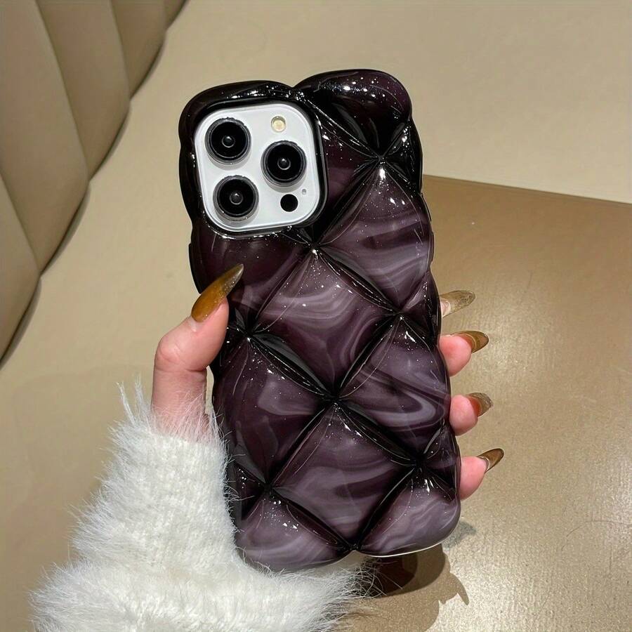 i Phone 16ã15ã14ã13ã12ã11 Pro Maxããã³16 Plusçšã®å¯æãã¯ãªãŒã è²ã®ãã€ã€ã¢ã³ã圢ã®ãã©ã³ã±ãŒã¹ã3D幟äœåŠãã¶ã€ã³ä»ããè¡æã«åŒ·ããœããã±ãŒã¹ - ãã©ã㯠- ãã§ãã¯ãã 1