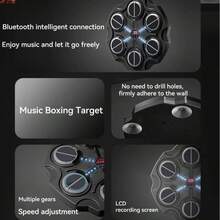 Children's Music Boxing Machine, Winter Sports Fitness Equipment, Wall-Mounted Bluetooth Smart Punching Bag Toy With Boxing Gloves, Electronic Music Game Training Mat Toy To Improve Hand-Eye-Ear Coordination, Reaction Ability, Confidence And Perseverance, Suitable For Boys And Girls Aged 3+, Fun Creative Stress Relief Toy, Perfect Gift For Early Winter Birthday Party, Christmas (Batteries Not Included) - Multicolor - View 7