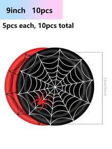 10pcs Spider Web Party Spider Serving Tray Includes Serving Tray (5pcs Each Of 2 Colours In 10pcs) Cups, Tissues Spider Web Theme Cartoon Serving Tray Weddings Parties, Get-Togethers - Multicolor - View 10
