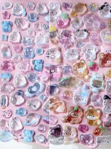 1pc 3D Cartoon Animal Waterproof Transparent Crystal Decorative Sticker, Can Decorate Stationery, DIY Phone Cases, Laptops,School Supplies,Back To School