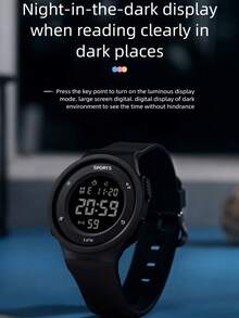 1块男女款手表，共有四种款式：白色、粉色、黑色和星空黑。LED大屏幕数字显示清晰易读。可设置闹钟。