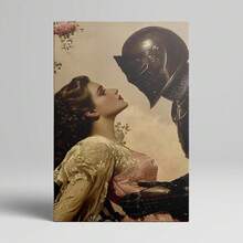 1 Pc Canvas Painting,Medieval Knight, Lady, Romantic, Armor, Floral Elements, Canvas Art,Wood Framed Painting (1) Thickness 2.5 Cm/ 1 Inch-Home Decoration For All Occasions,Ideal New Year, Valentine's Day,Thanksgiving,Easter,Christmas Gift,Room Decoration Aesthetic,Wall Decoration Art,Perfect Gift,Autumn And Winter Wall Decoration,Living Room Decoration, Bedroom Decoration, Kitchen Decoration, Entry Decoration, Bathroom Decoration, Direct Wall Painting, High Quality Wall Painting Poster,Modern Home Decoration Stretched And Framed Ready To Hang - Black - View 4