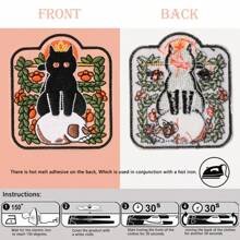 1 Stück schwarze Katze mit Krone Stickerei Patch, Katzenpfoten auf Schädel Design, Halloween Dekor Abzeichen Patch, geeignet für Kleidung, Taschen, Hüte und Rucksäcke, modischer und strapazierfähiger Stoff-Aufkleber, einfach zu aufzubügeln