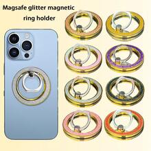 Premium Magnetic Metal Ring Phone Holder, Compatible With Magnetic Phone Ring Holder, Compatible With Iphone Wireless Charging, 2-In-1 Ring Holder, Comes With Magnetic Ring, Multiple Frame Color Options, Suitable For Fitness/Office/Watching Videos - Multicolor - View 2