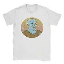Sponge Bobs Handsome Squidward Portrait SquarePantss T Shirt Men Pure Cotton T-Shirt Crewneck  Tee Short Sleeve Merch Summer - White - View 1