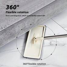 Mop And Bucket Set Cleaning System Flat Mop Set Microfibre Mop Set With 6 Washable Replacement Pads Suitable For Tiles Floors - Beige - View 6