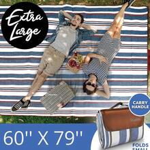 Scuddles Extra Large Picnic & Outdoor Blanket Dual Layers For Outdoor Water-Resistant Handy Mat Tote Spring Summer Camping Blanket Great For The Beach - Blue - View 9