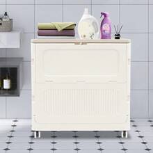 122L Foldable Laundry Hamper Rolling Laundry Basket Cart With Wheels Collapsible - 1 - View 4
