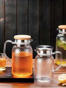 1 Pc High Temperature Resistant Large Capacity Water Pitcher - Perfect For Summer Beverages, Restaurants, Lemonade, Juice And Tea Service, Easy To Clean Design - Multicolor - View 6