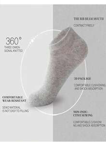 6/10/15/20 /30Pairs Women & Men Solid Color Low Cut Invisible Short Socks, Ladies Short Socks For Spring, Summer, Autumn & Winter, Men Elastic Soft Breathable Socks, Suitable For Daily Wear - Multicolor - View 8