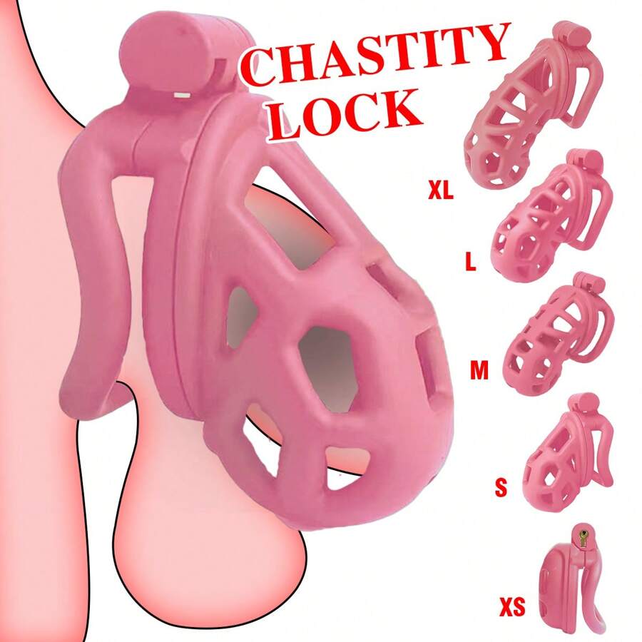 NEW COLOR "Queen Pink"!Chastity Men's Lock Chaste Vessel Penile Ring Snap Ring Multi Size Cage SM Sex Toys BDSM Pink Valentine's Day Bdsm Restraints Chastity Cage Bdsm Bondage Sex Tools Tool Sex Sex Sexy Sex Toys SM Product