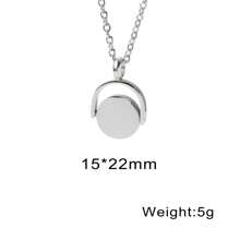 Personalized Laser Engraved Pet Photo & Name Rotatable Ring Pendant Necklace, Customized Memorial Jewelry Gift For Men & Women