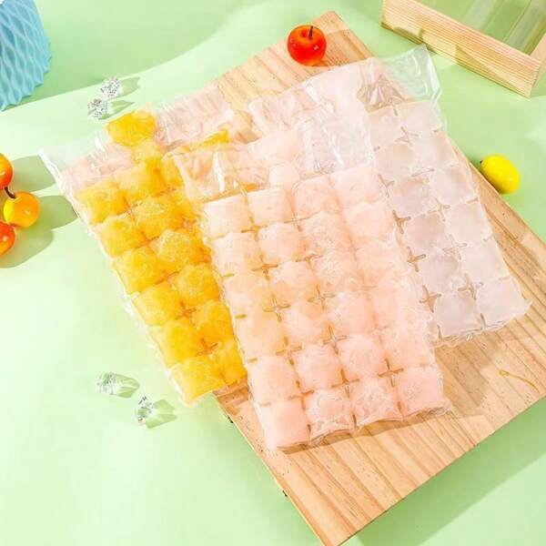 240pcs/120pcs/24pcs Disposable Use Ice Cube Bags, Ice Cube Tray, Self-Sealing Ice Maker, Outdoor Kitchen Essentials