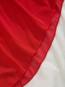 Plus Size Lace Patchwork Camisole Nightgown And Thong Lingerie Pajama Set, Christmas