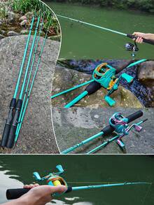 SOUGAYILANG 2 Pieces Fishing Rod Spinning & Casting Rod Composite Graphite And Carbon Fiber Blanks, Fishing Pole For Freshwater - Blue - View 9