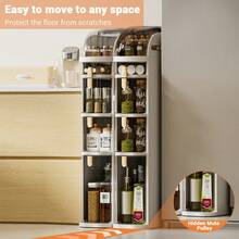 Gabinete de almacenamiento estrecho de plástico con cajones, cajonera con 4 ruedas, cómoda de cajones, organizador de baño estrecho y a prueba de agua para cocina, dormitorio, lavandería - Blanco - Ver 4