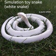 1 条逼真超长绿蛇/白蛇/迷你黑蛇，软橡胶大白蛇，软橡胶大绿蛇，恶作剧假蛇，恶作剧逼真眼镜蛇，恶作剧装置，超长逼真蛇，眼镜蛇模型，生日礼物，礼品，玩具 - 彩色 - 查看 8