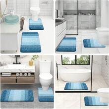 New OLANLY Bathroom Rug Set 2 Piece, Soft Absorbent Microfiber Bath Mats And U-Shaped Contour Toilet Rug, Non-Slip, Machine Wash Dry, Plush Shaggy Bath Mats For Bathroom (24"X16"+24"X20", Peacock Blue) - 孔雀藍 24 英寸 x 16 英寸 + U 形 24 英寸 x 20 英寸 - 查看 9