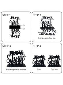 1 pièce Porte-serviettes élégant en lettres noires, distributeur de serviettes en fer vintage, décoration pour salle à manger, chambre à coucher et cuisine, support de tasse en forme de lettre, porte-serviettes de style européen, décoration d'intérieur