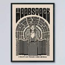 1 Stück Konzertposter, Retro modernen Art Deco Stil, rahmenlos Leinwandkunst mit Tinte, Musikthema Buchstaben-Muster für Zuhause, Büro, Wohnzimmer, Schlafzimmer, Bad, Hochformat, Frühlings- und Winterdekoration, Innenraumdekoration | Vintage Konzertdruck | strukturierte Kunstarbeit, Musikzimmer Dekoration