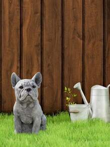 [Statue de bouledogue français en résine réaliste] Statue de bouledogue français en résine charmante - Décoration d'extérieur et d'intérieur réaliste, parfaite pour le jardin, le salon, la bibliothèque - Sculpture animale moderne, cadeau idéal pour les amateurs de chiens, convient pour diverses occasions, décoration pour chiens