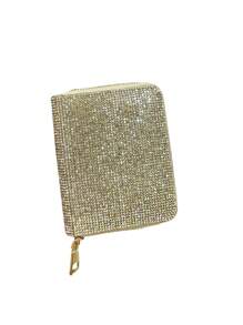 Rhinestone Decor PU Short Wallet Card Holder Mini Zipper Wallet 2 In 1 Women's Bag European And American Popular INS Girl Leather Party Coin Purse Credit Card Slots Mini Wallet For Ladies Wallet Purse Wallet Men Wallet Leather Small Wallet Cute Wallet