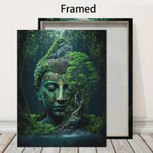 1 件，自然界中的佛陀壁画，佛教禅宗冥想复古海报印刷，极简主义油画，适用于家庭装饰、卧室、客厅、家庭办公室、浴室装饰、墙壁装饰 20*28 英寸，无框