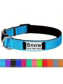 Personalized Reflective Dog Collar With Engraved ID Tag, Custom-Made Nylon Dog Collar With Leash Clip, Noiseless Design, Dog Outdoor Accessory And Decoration - Multiple Sizes Fit Large, Medium And Small Pets. A Good Gift For Pets.,Vacay Vibes Ornamental,Engraved Stylish,Fashion,Colorful,Vintage,Cute,Contracted,Cuties Custom,Unique,Customized,Personalized Pet For Anniversaries,For Birthdays,Customized Pet Collars, Leashes & Harnesses,Pet Lovers - Multicolor - View 37