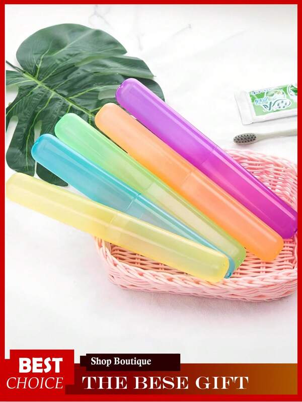 4 pezzi Custodia da viaggio portatile per spazzolino da denti, Porta spazzolino da denti da viaggio, Contenitore in plastica protettivo per spazzolino da denti per viaggiare, Porta spazzolino in plastica traspirante, Porta spazzolino da denti, Copertura per spazzolino da denti, Articoli essenziali per le vacanze, Articoli essenziali per i viaggi (2 pezzi/1 pezzo) Ritorno a scuola