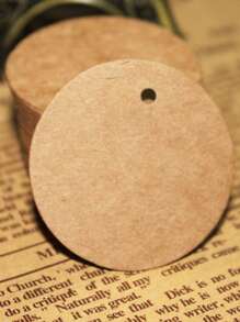 100pcs Round Gift Wrapping Tags, Vintage Paper Gift Decoration Cards For Birthday Party,Christmas