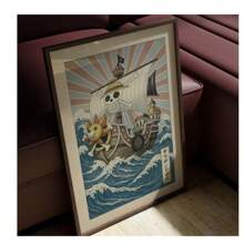 1 Pc One Piece Ship Ukiyo-E Poster – Traditional Japanese Art Style Print Of 's Or – Anime Wall Decor,Unframed