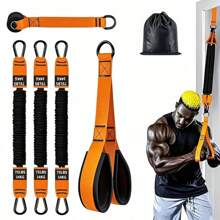 Adjustable Heavy Duty Latex Resistance Bands Set With Door Anchor, Arm Strength Training Workout Equipment, Elastic Resistance Bands Accessories, Gym