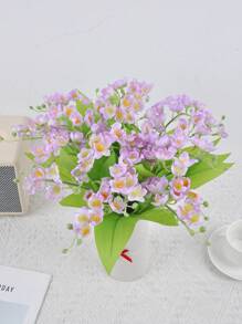 1PC/4PCS/8PCS 14.96Inch Artificial Linghua Fake Plastic Plant UV Protection Suitable For Bedroom Dining Table Office Vase Decoration 5 Colors