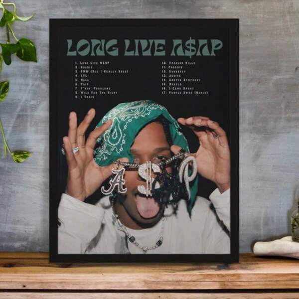 1 Pc ASAP Rocky, ASAP Rocky Poster, Long Live ASAP, Album Print, Music, Rap, Wall Art, Digital Print, Instant Download, Wall Decor, Album Poster,Unframed