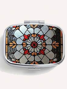 1 Stück tragbare Schmuckbox mit Iris-Muster, Mini elegante Schmuckbox/Pillendose, ideal als Geschenk zum Geburtstag, Party, Jahrestag, für Familie/Freunde/Partner/Freundin