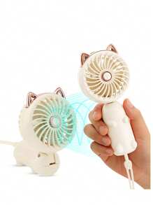 Ventilador portátil de mano, bonito ventilador eléctrico personal pequeño para niñas, mujeres y niños, ideal para vacaciones de verano y viajes.