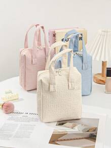 1 peça bolsa de higiene pessoal à prova d'água com vários compartimentos, bolsa para armazenamento de cosméticos, bolsa de higiene feminina casual com zíper, bolsa de maquiagem de grande capacidade, bolsa de cosméticos portátil para viagem com alça, bolsa organizadora moderna para cosméticos e cuidados com a pele, pincéis de maquiagem, esmaltes, presentes para amigos, irmãs, familiares e professores para o novo semestre, Dia dos Namorados, aniversário